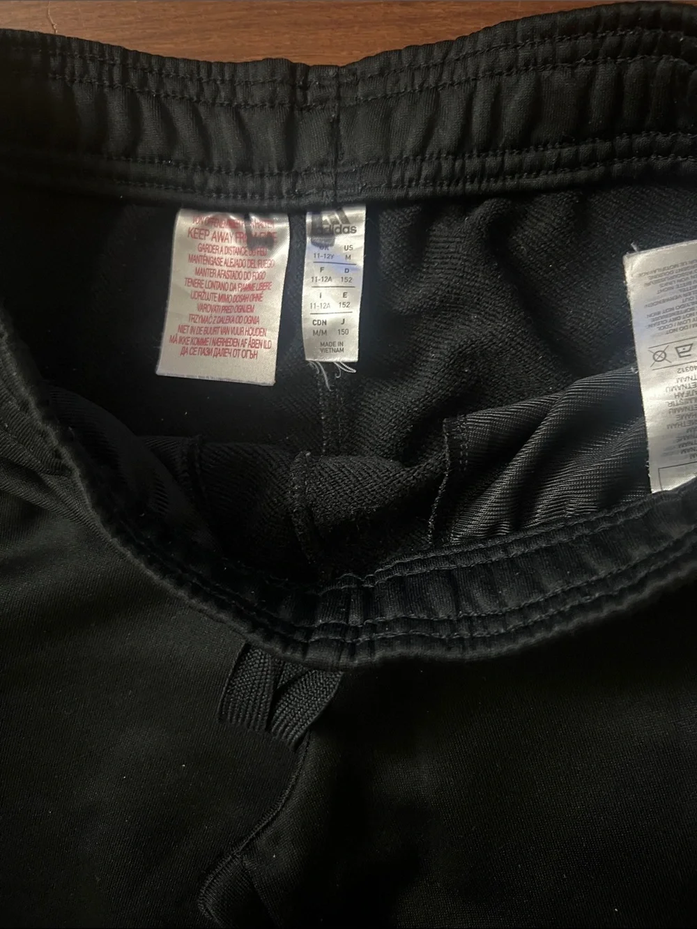 adidas girls Black Joggers with White 3-Stripes